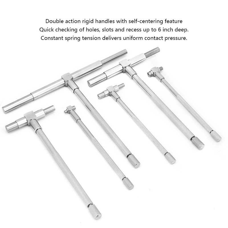 6Pcs Measuring Telescopic Gauge Set 8-150mm Adjustable Inner Diameter Gauge Micrometer Measuring Tools