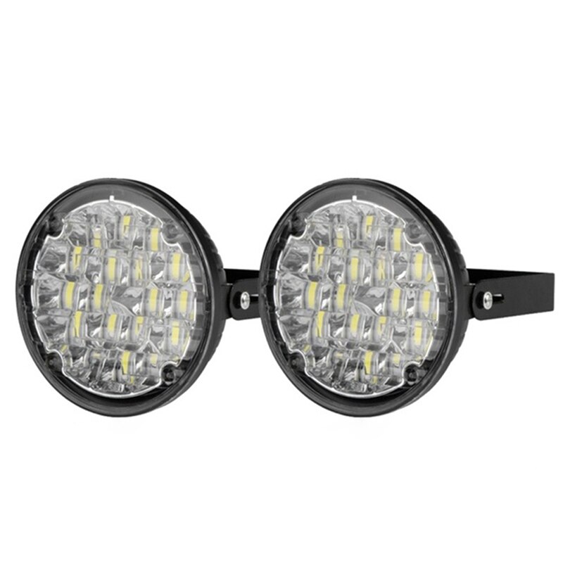Led pyöreä auto ajo päiväajovalo 2x 12v 18 drl sumuvalo kirkkaan valkoinen
