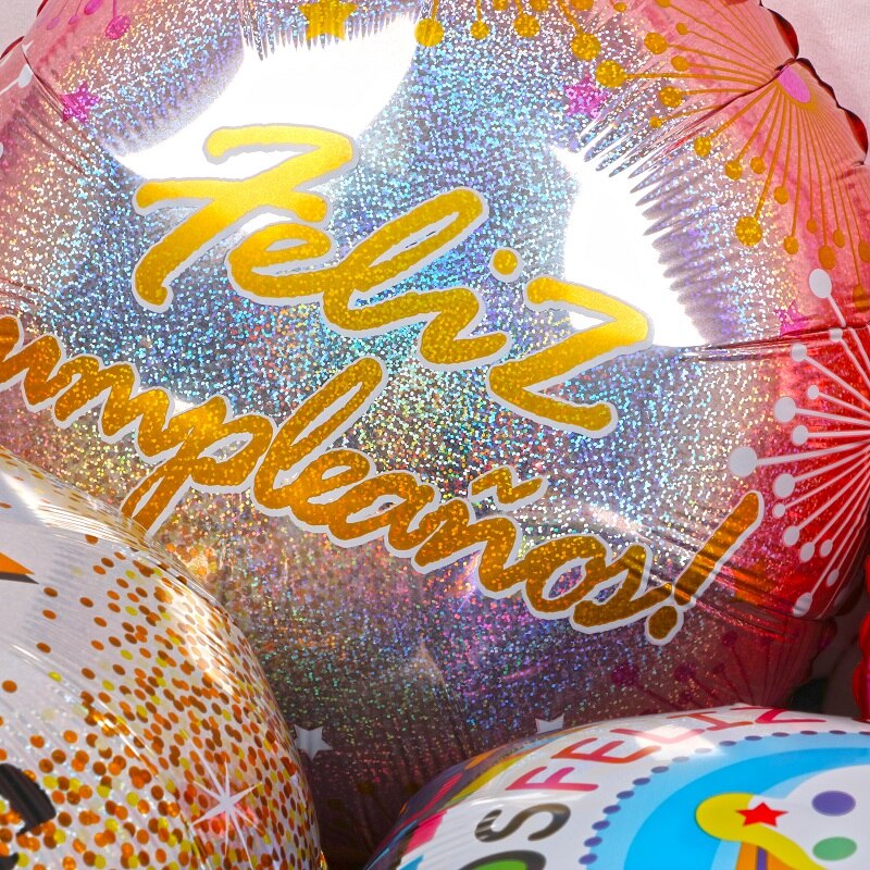 10 stk 18 tommer rund form feliz cumpleanos spansk tillykke med fødselsdagen indretning mylar folie helium balloner globos baloes luftkugler