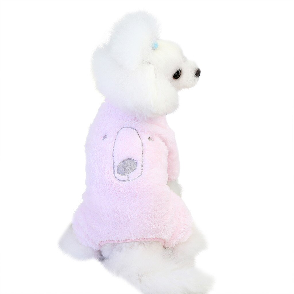 Winter Casual Adidog Pet Dog Kleding Capuchon Jas Kleding Voor Hond Leuke Soft Casual Cartoon Print # g5: Roze / S