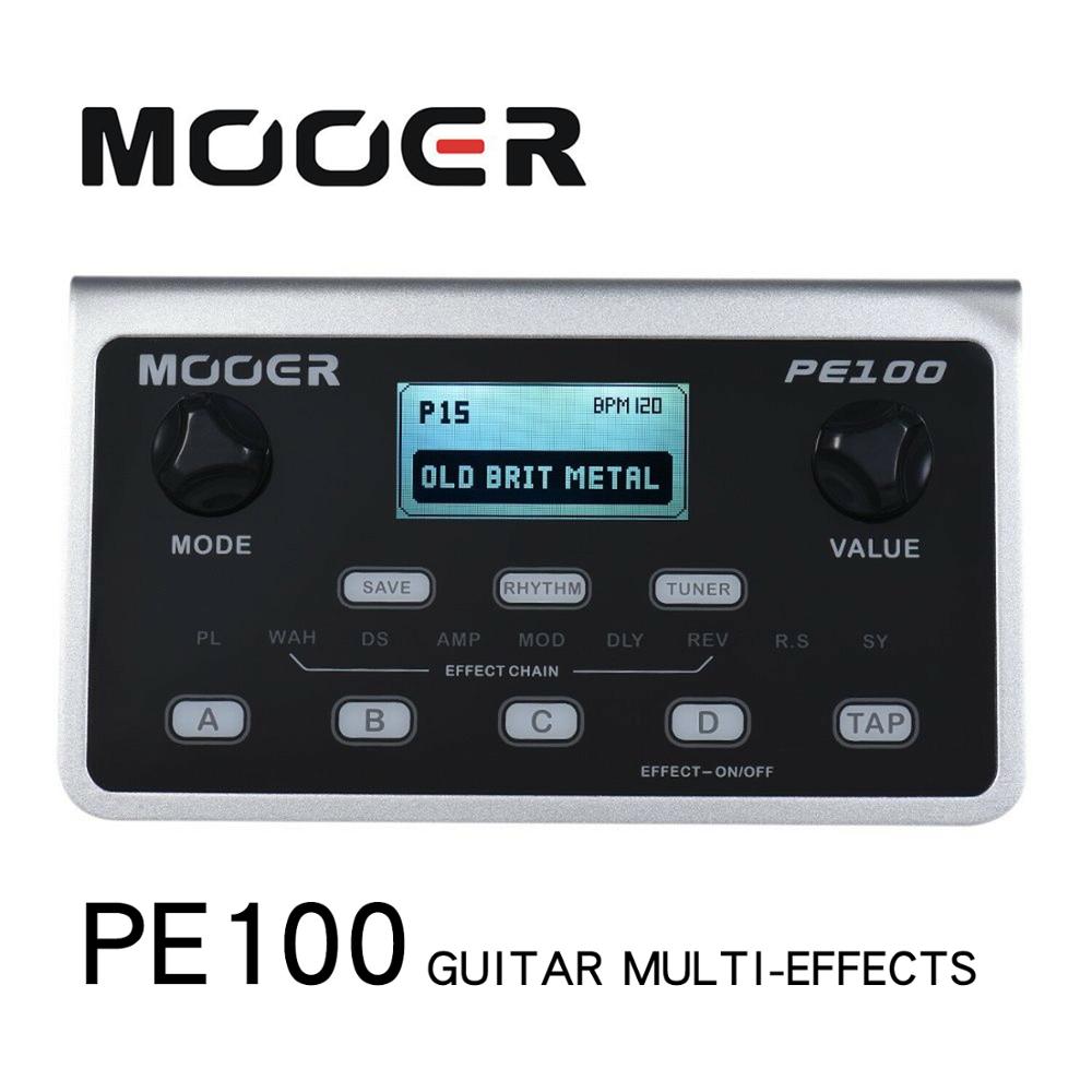 MOOER PE100 Multi-effecten Processor Gitaar Effect Pedaal 39 Effecten Gitaar Pedaal 40 Drum Patronen 10 Metronomes Tap Tempo