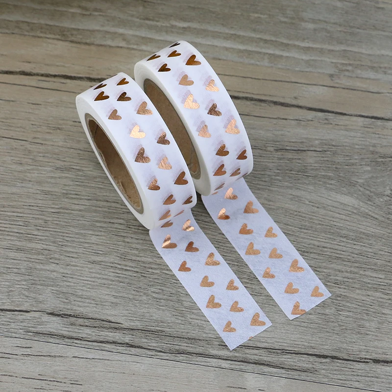 1PC 15mm * 10m Herz Folie Washi Tape Japanischen Kawaii Scrapbooking Werkzeuge Masking Tape Weihnachten Fotoalbum diy Dekorative Bänder