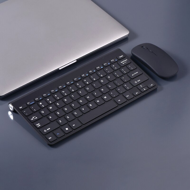 2.4G Wireless Silent Keyboard and Mouse Mini Multimedia Slim Keyboard Mouse Combo Set 1600DPI For Notebook Laptop Desktop PC: black