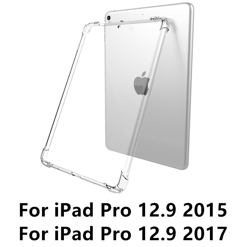 Przezroczysty pokrowiec na iPad 9.7 2017 2018 Air 2 Air 1 TPU silikonowy, odporny na wstrząsy pokrowiec na iPad 10.2 2019 Air 10.5 Pro 11 Mini 3/4/5: Pro 12.9 2015