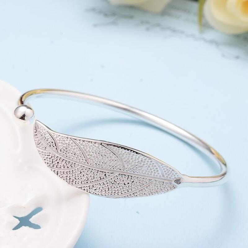 Silber Farbe Blatt Charme Armbänder & Armreifen Für Frauen Hochzeit schmuck Einstellbare Armband Pulseira Feminina SL206