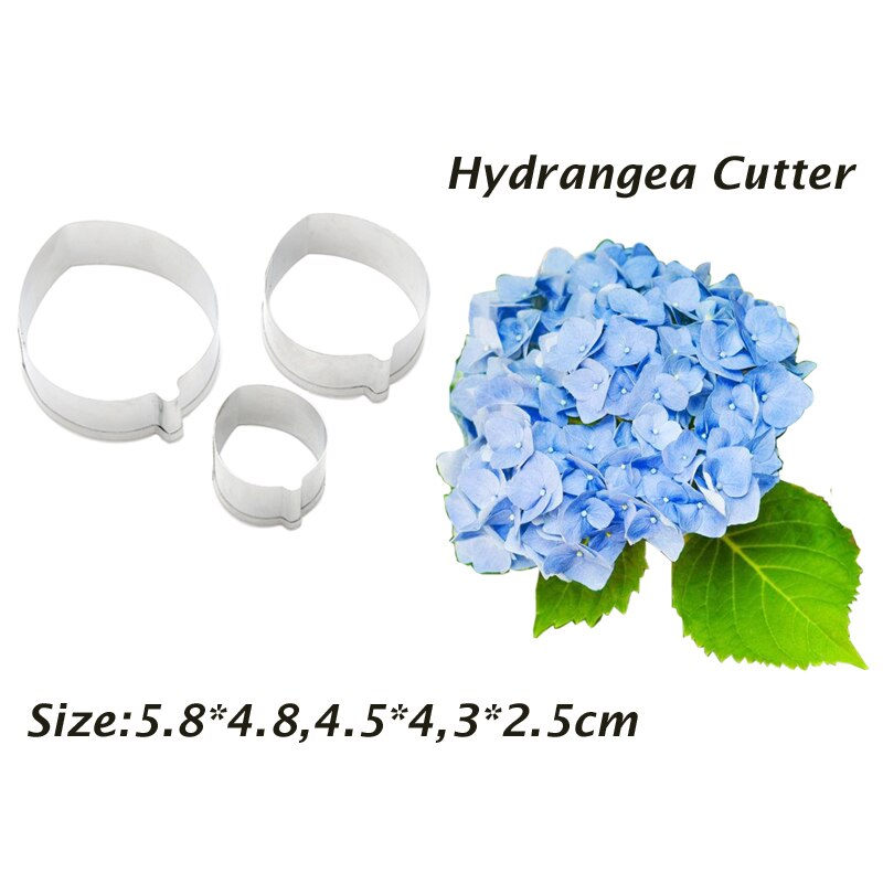 Hortensia Blad Cutter Silicone Petal Veiner Fondant Cake Decoratie Tool Bloemen Gumpaste Klei Sugarcraft Gumpaste Mallen CS251: Sky Blue