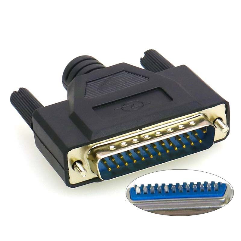 Zuiver koper plated DB25 mannelijke vrouwelijke 25-pin connector gelijmd behuizing print lijn connector: Bruin