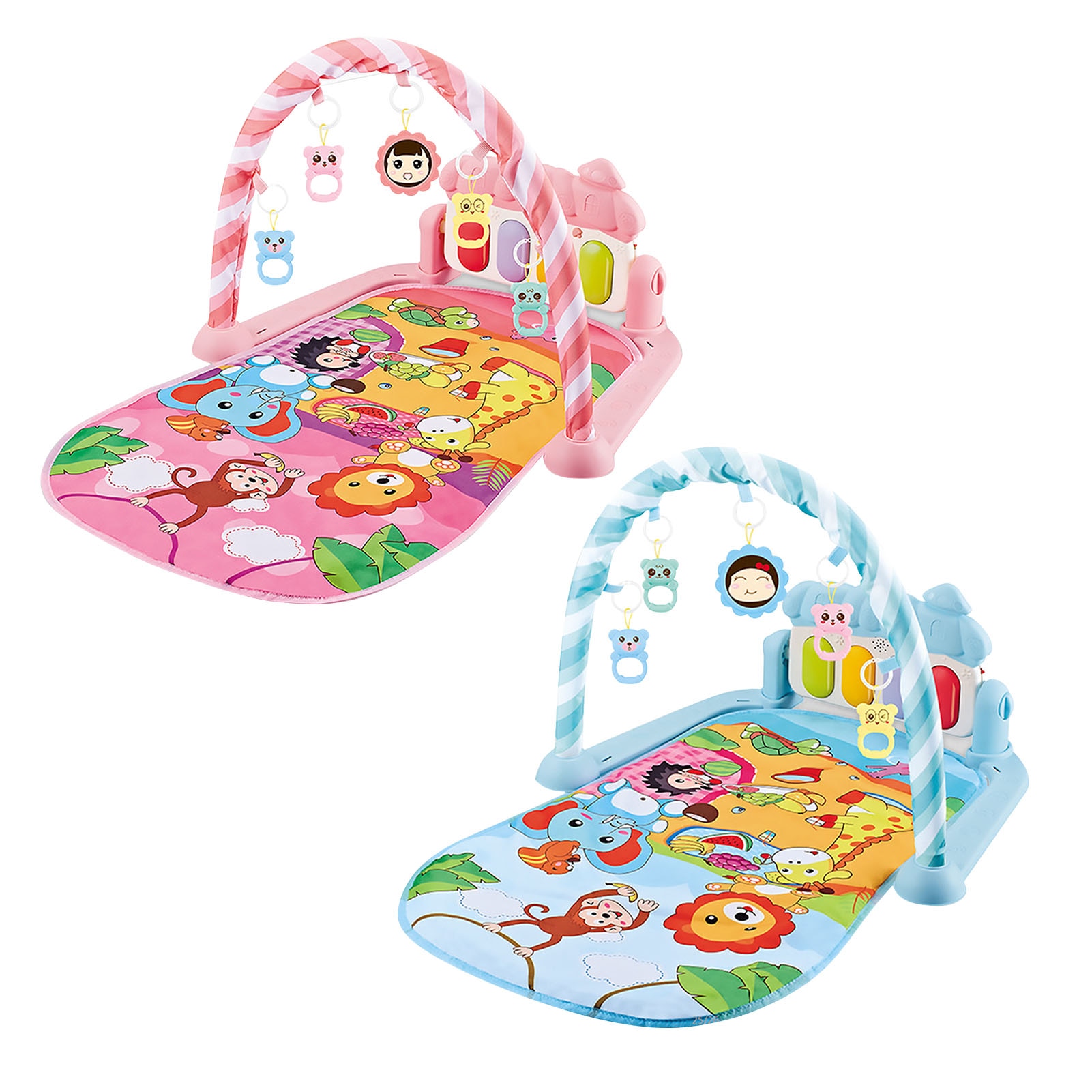 Baby Gym Play Mats Kick And Play Piano Gym Activity Center For Infants Gym Crawling Activity Rug Toys For 0-12 Months
