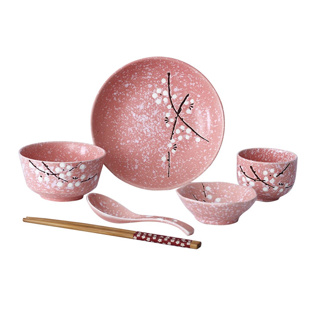 6pcs Japanese Style Ceramic Tableware Set Household Cutlery Ceramic Dinnerware Set ): Default Title