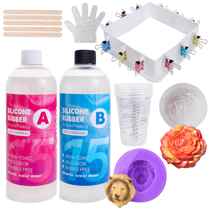 Testkit för tillverkning av silikonformar, snabbhärdande formtillverkning, silikongummi, platinahärdad gjutning, silikon för gjutning av hartsformar