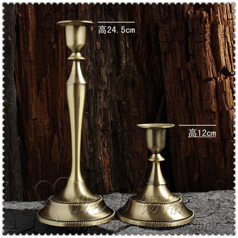 Portavelas Retro de aleación de Zinc para boda, candelabro para cena romántica