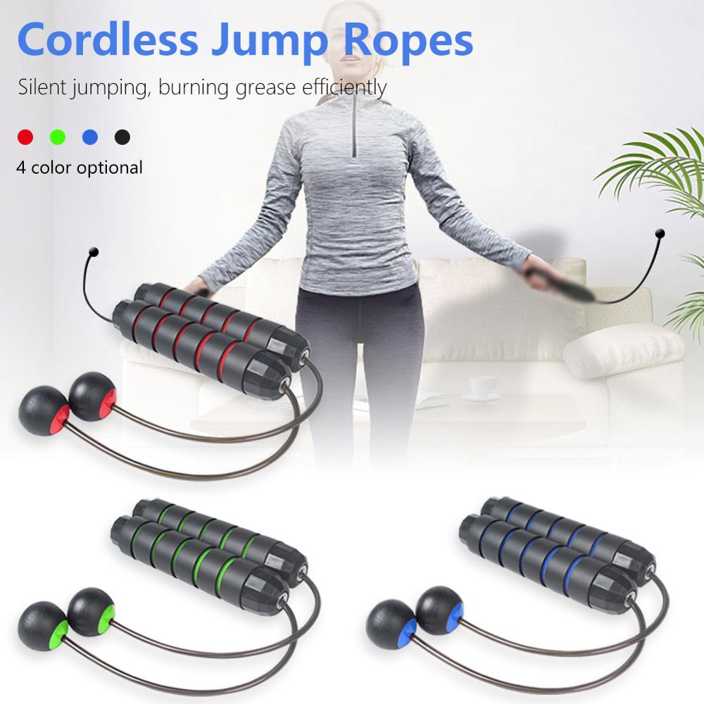 Weighted Ropeless Corded Jump Rope Foam Handle Adjustable Skipping Jump Rope for Adult and Children Fitness Training Tool