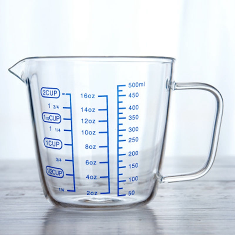 Glass Measuring Cup Milk Jug Heat Resistant Glass Cup Measure Jug Creamer Scale Cup Tea Coffee Pitcher Microwave Safe