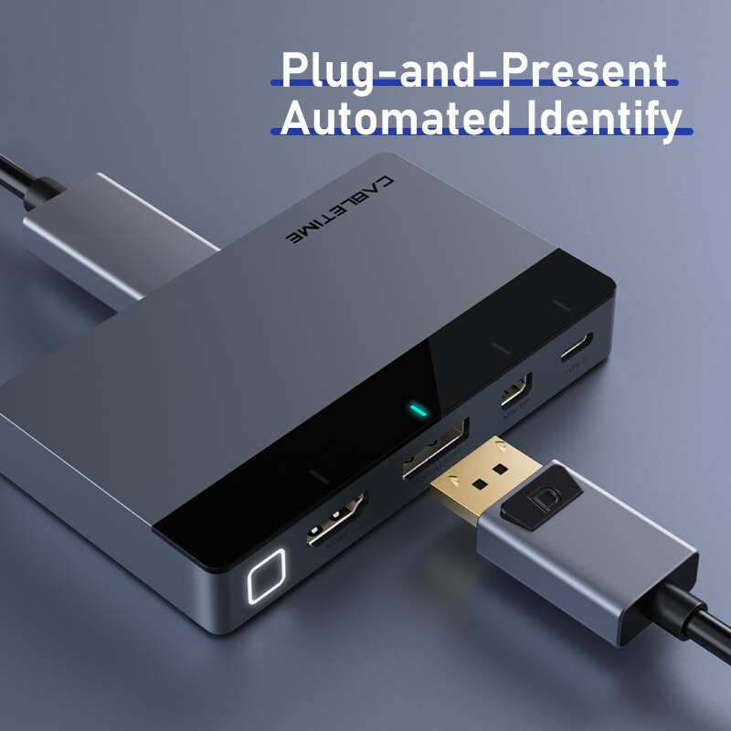Kaapeliaika 4 in 1 langaton projektori hdmi 4k 60hz hdr mini dp hub led-valon kytkin tietokoneeseen kannettavaan tietokoneeseen lenovo hdmi kytkin  c370