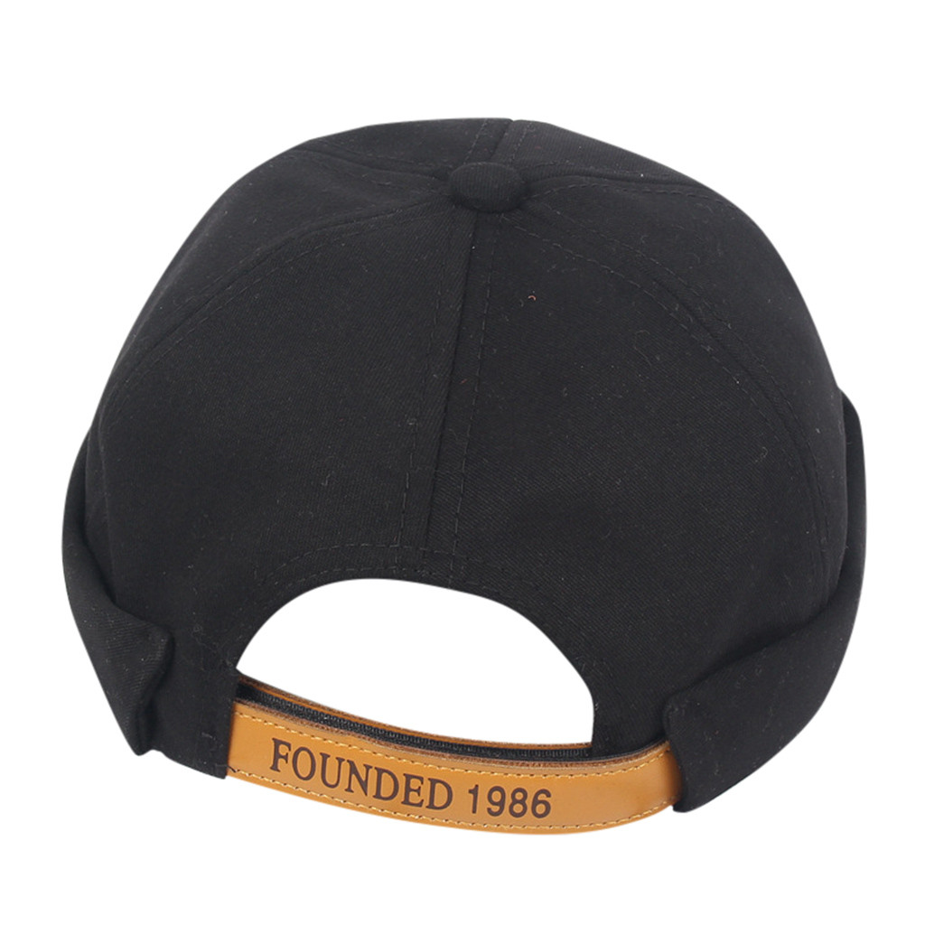 Mannen Vrouwen Hoed Toevallige Docker Sailor Cap Monteur Brimless Cap Effen Kleur Hoed Streetwear Hoeden Snapback Caps Gorra Hombre Casquett: Black