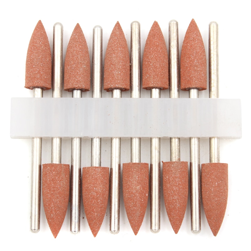 10pc pro søm borespids dyse cutter søm gummi silikone polermaskine slibehoved søm elektrisk manicure boremaskine tilbehør