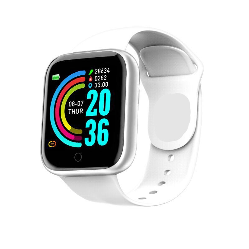 Y68 Bluetooth Frauen Sport Smartwatch Männer Wasserdichte Intelligente Uhr Herz Bewertung Monitor Clever Android Relogio Fitness Tracker reloj: Weiß