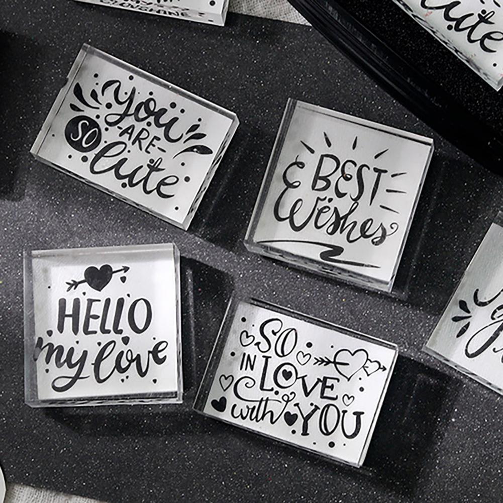 Transparent Warm Phrases Clear Stamp Rectangular Stamp Multifunctional for Home