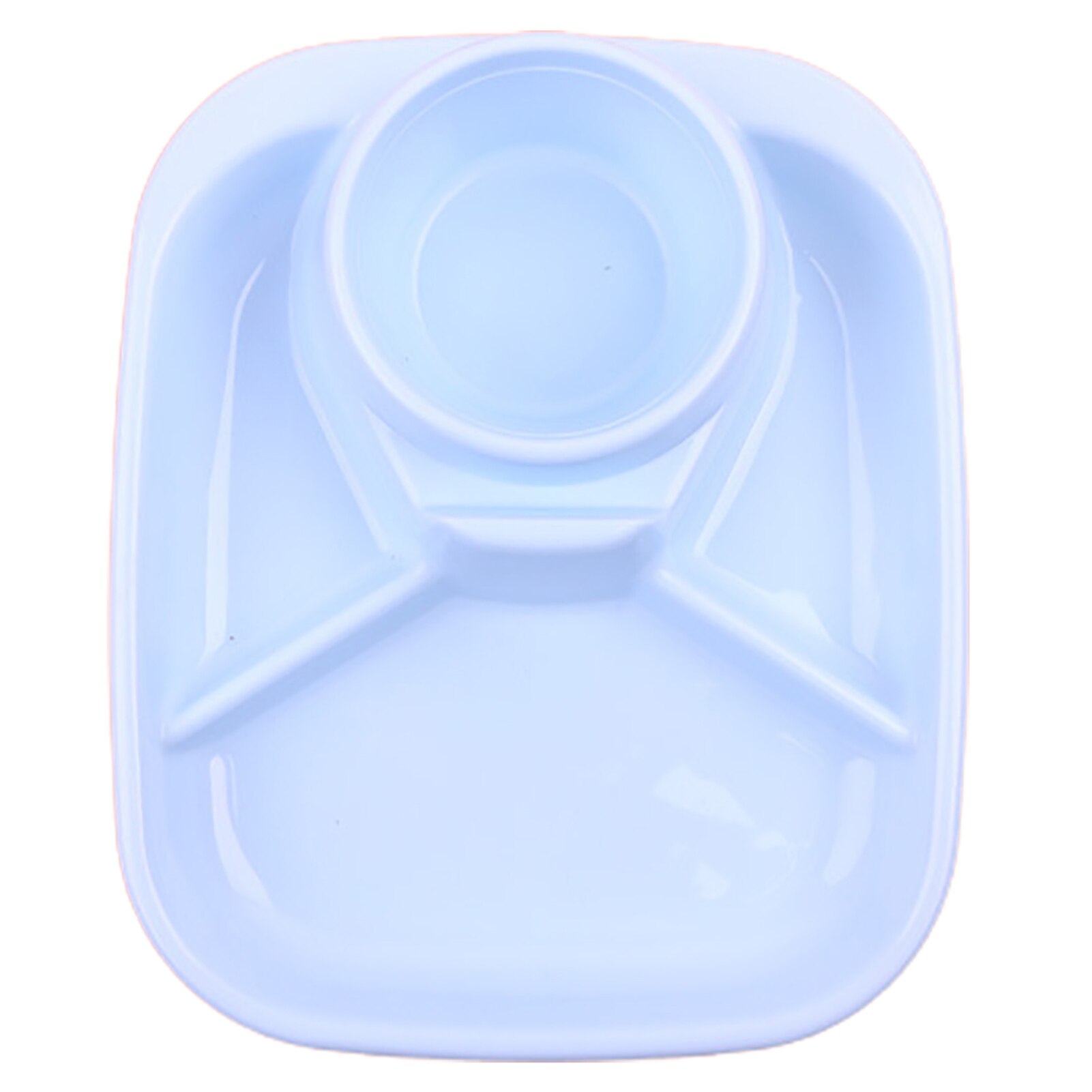 Praktisch Opbergvak Meerdere Grid Gerechten Plaat Servies Plastic Salade Rijst Groente Gerechten Plaat Voor Thuis: Blue 2
