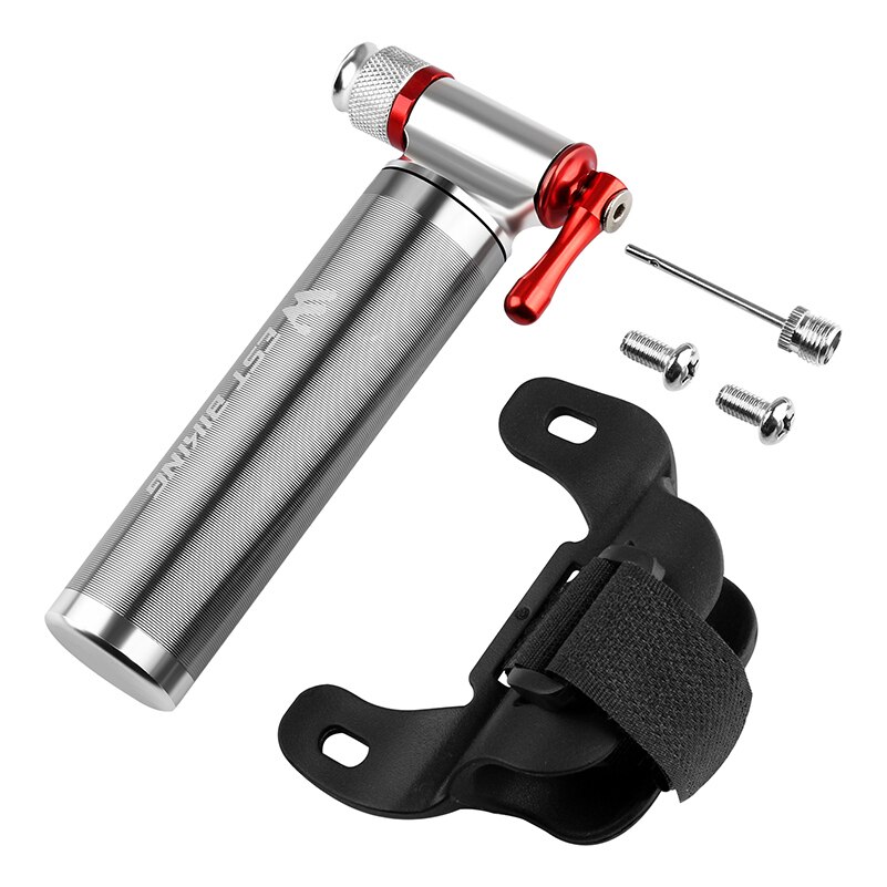 WEST BIKING-Mini bombas de bicicleta, de aleación de aluminio, portátil, con válvula de bolsillo, para llanta de bicicleta de montaña: Default Title