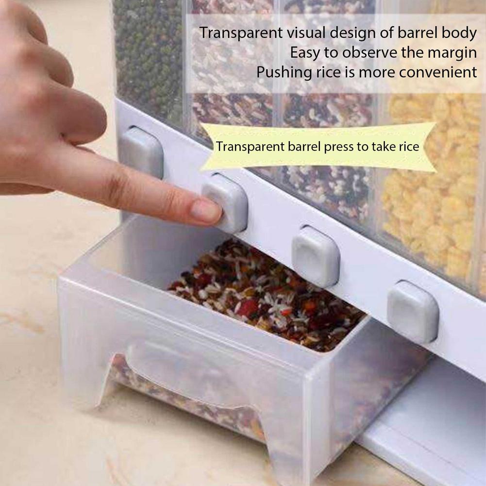 Rack For Rice Wall Mounted Divided Rice & Cereal Dispenser 6 Moi... – Vicedeal