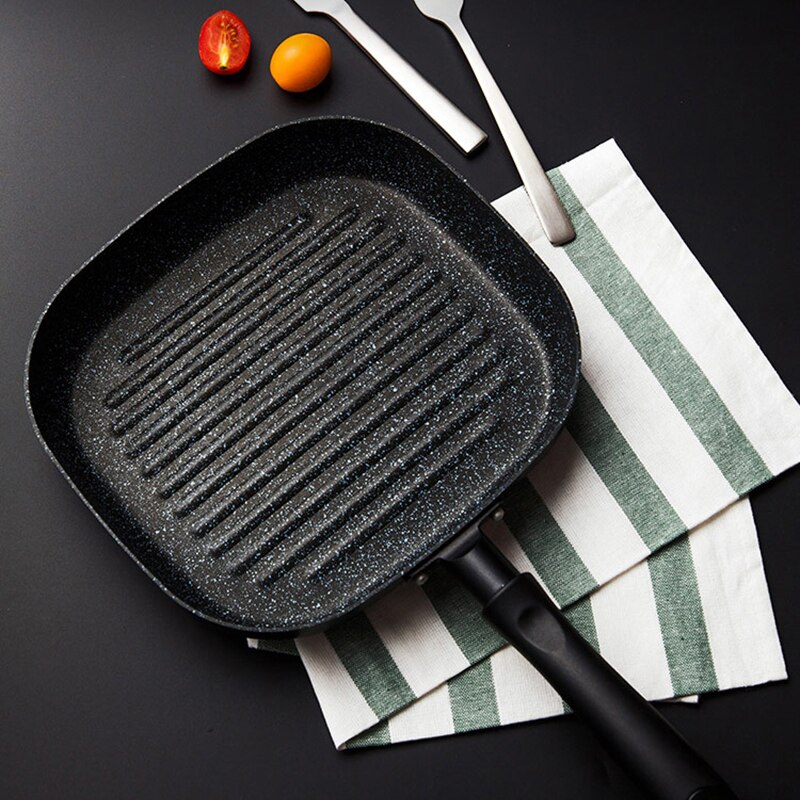 22*24Cm Steak Koekenpan Ontbijt Omelet Home Non Stick Lange Handvat Anti-Kras Coating Koken Gereedschap keuken Benodigdheden