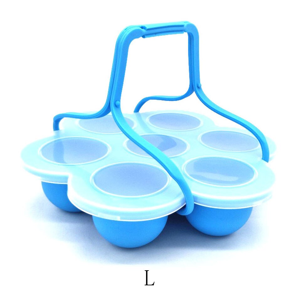 Silicone Egg Bites Molds Steamer Rack for Pressure Cooker Accessories: L Blue Handle