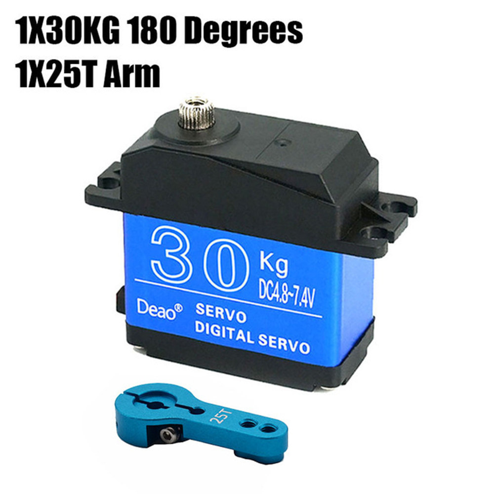 Hoog koppel digitale servo waterdicht 20KG 25KG 30KG 35KG servo 180 graden 270 graden metal gear 25T RC vrachtwagen mechanische arm: Paars