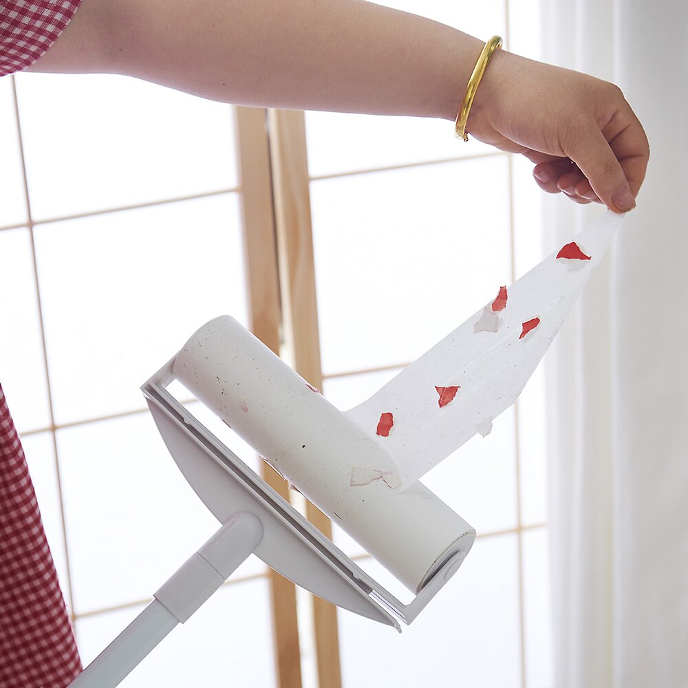 Mopa adhesiva, rodillo de pelusa, mango extensible, rodillo de papel adhesivo, rodillo de limpieza de suelo para sofá, rodillo para polvo de pelo, Herramientas de limpieza de pelusa para mascotas