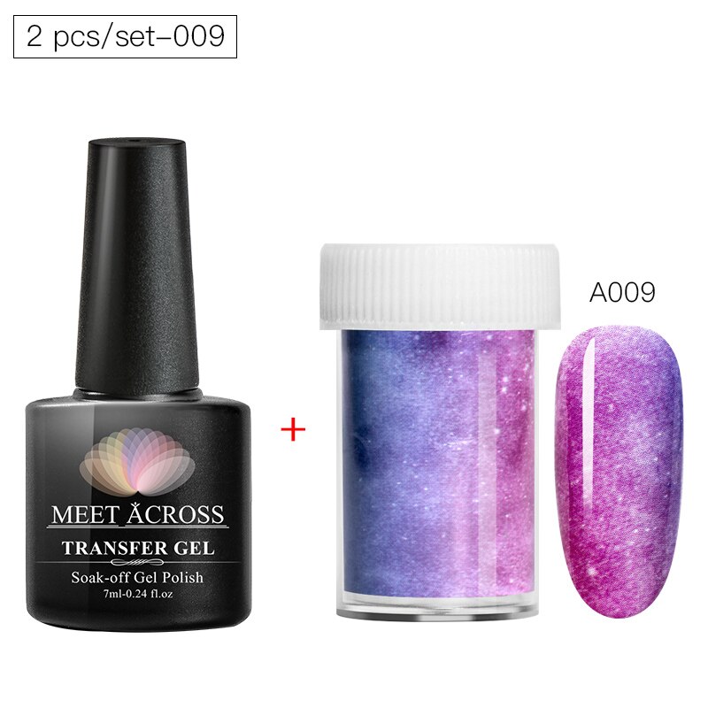 Transfer klistermärke gel set nagelhäftande lim överföringsfolie klistermärke nagelfolie stjärnhimmel marmor nail art överföring klistermärken dekaler: Dzh 07329