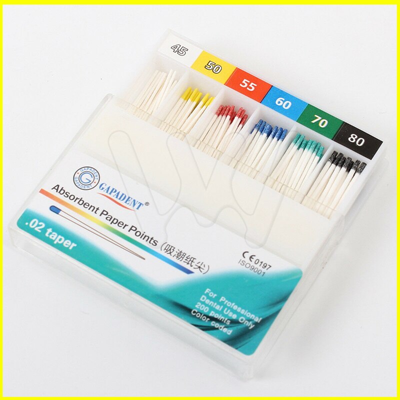 10 boxes/2000pcs Dental Material Absorbent Paper Points Dentist Products 0.02 Taper