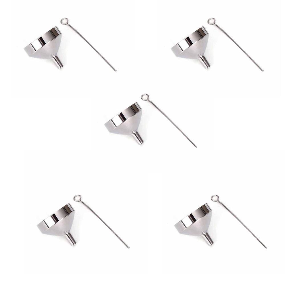 To My Daughter Heart Cremation Urn Necklace for Ashes Urn Jewelry, Carved Locket Stainless Steel Memorial Pendant From Mom& Dad: 5 Pcs Small Funnel