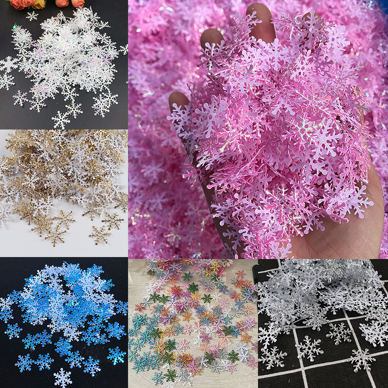 300 Stks/pak Kerst Sneeuwvlokken Confetti Kunstmatige Sneeuw Xmas Ornamenten Decoraties Voor Home Party Bruiloft Decoratie