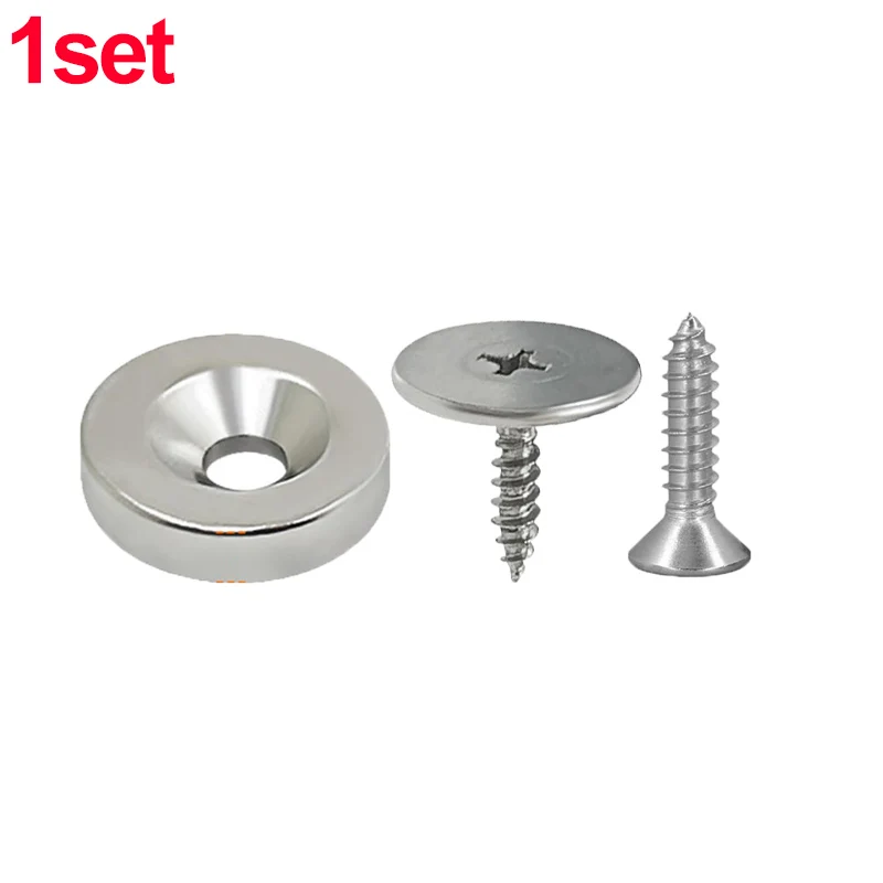 Cabinet Door Magnet Catches Round Metal Magnetic for Wardrobe Hidden Closing Magnetic Door Catch Closer for Furniture Hardware: Nickel