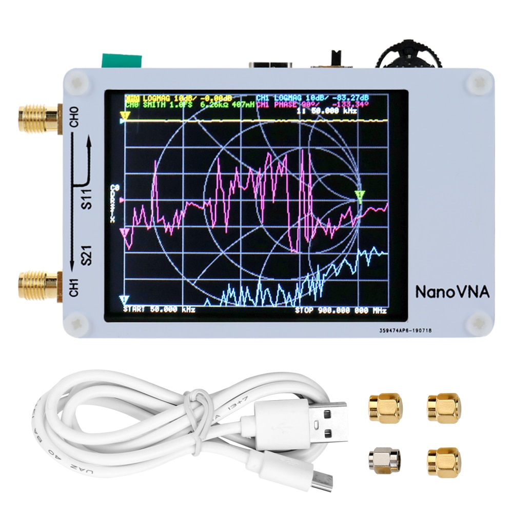 Bærbar vektor netværksanalysator 50 khz -900 mhz digital berøringsskærm kortbølge mf hf vhf uhf antenneanalysator stående bølge