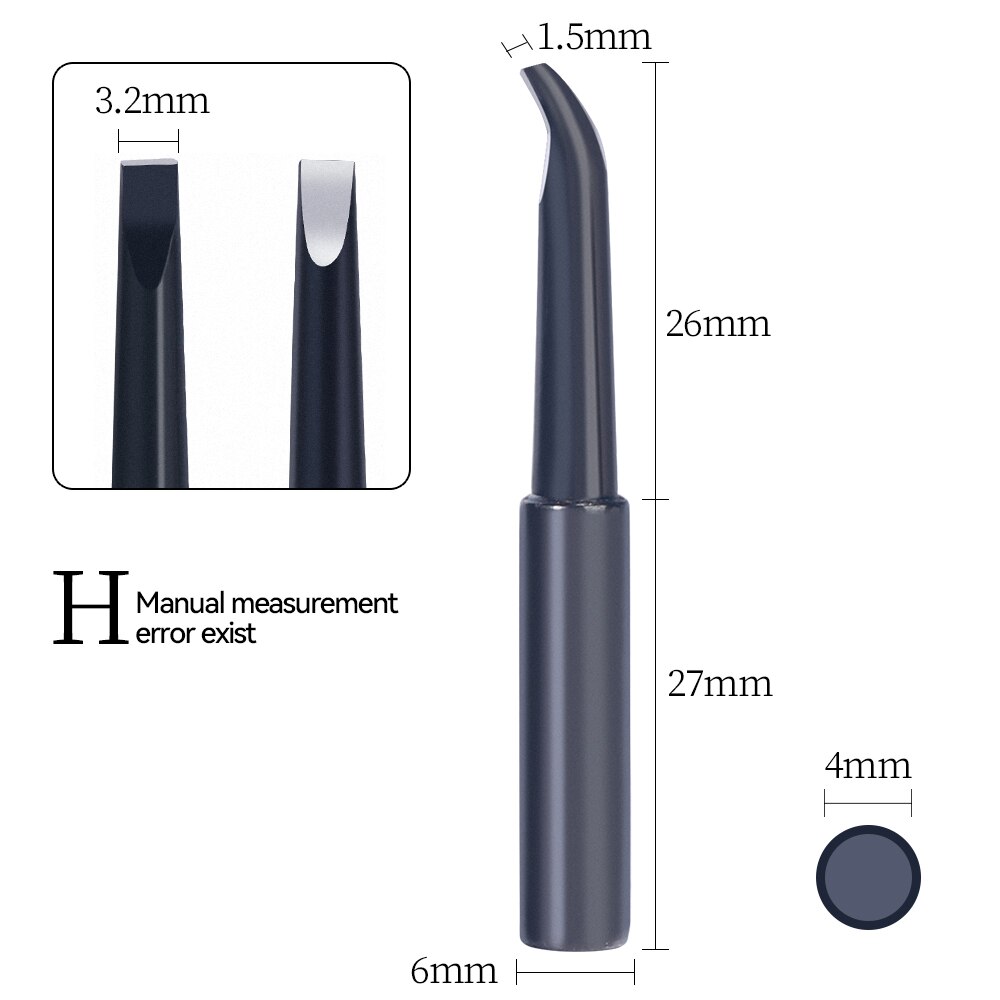 900M-T Soldering Iron Black Tips Repalcement for Soldering Iron Station Handle 8786D 853AAA 995D+ ect