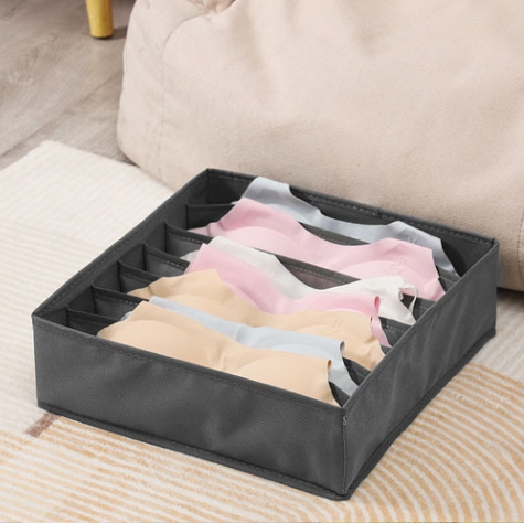 1PC 6/7/8/24 Compartment Underwear Organizer Bra Storage Box Closet Sock Folding Storage Drawer Home Bedroom tier lockers: MULTI