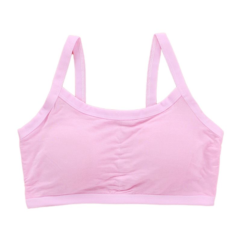 junior pubertet jenter spaghetti stropper bh undertøy hule ut ryggløse stropp bralette ensfarget trådløs polstret Vest