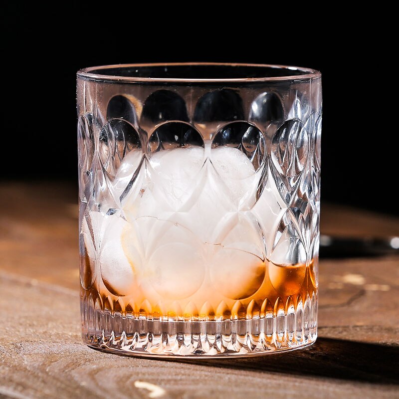 270ml retro whiskyglass blyfri gjennomsiktig blomstermønster vinglass øl whisky brandy vodka kopp hjemmebar drikkevare