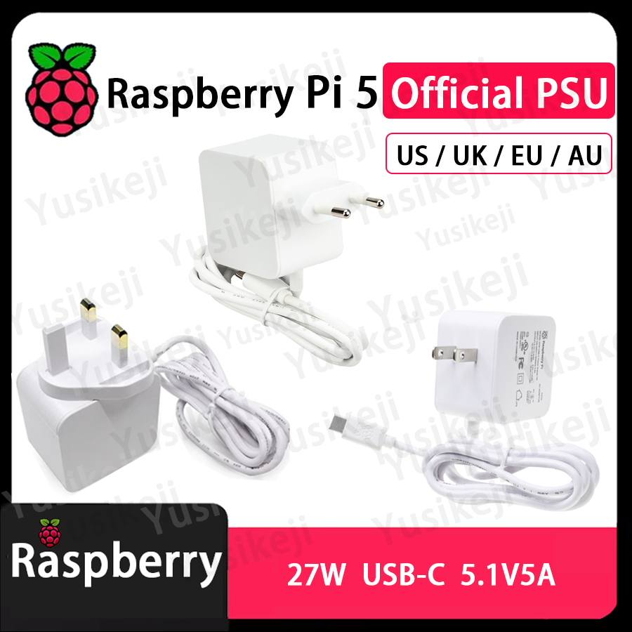 Officiële Raspberry Pi 5-voeding 27 W USB-C USB Type-C-adapter 5,1 V 5 A met PD-standaardondersteuning PSU PI 5