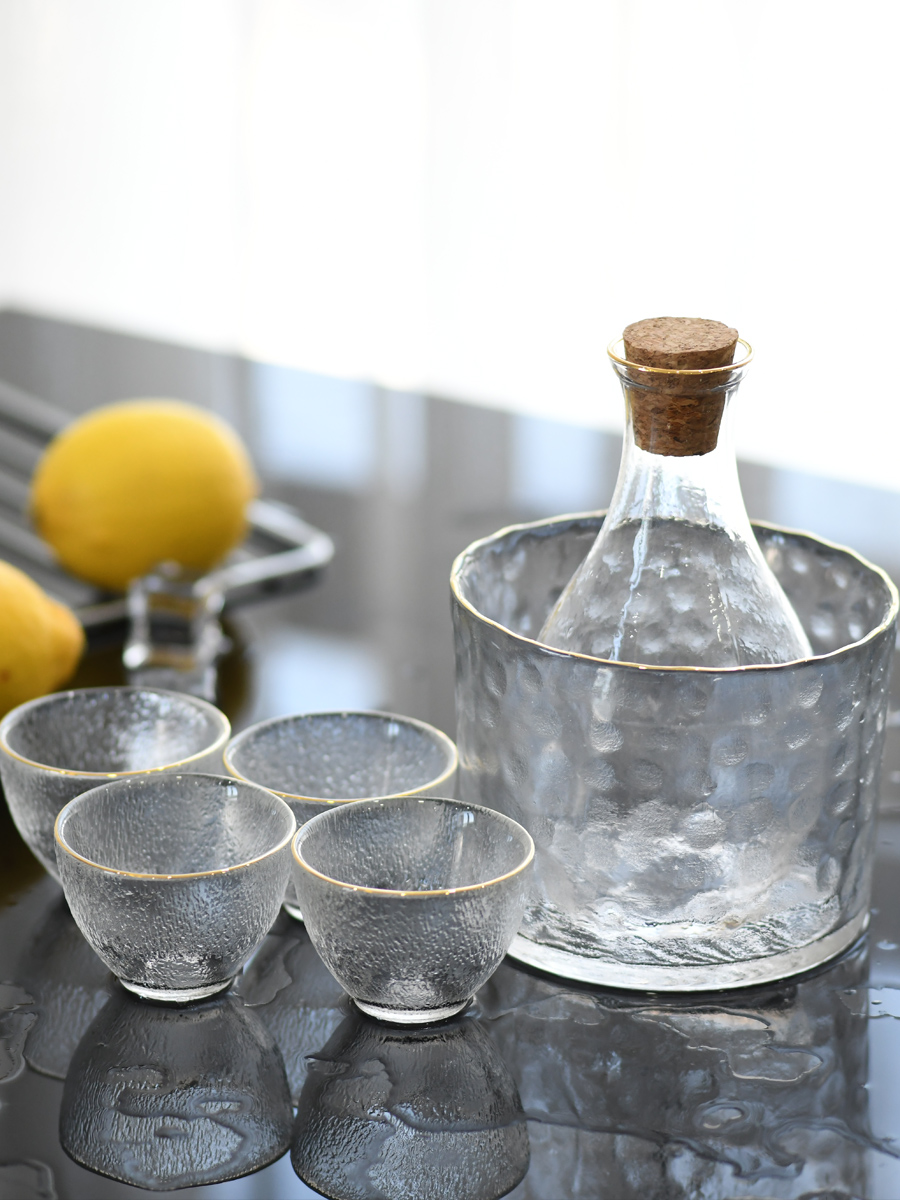 Japanese Style Glass Hip Flask Set Handmade Classic Household Sake Pot Superior Flasque Alcool Table Supplies EJ50HF