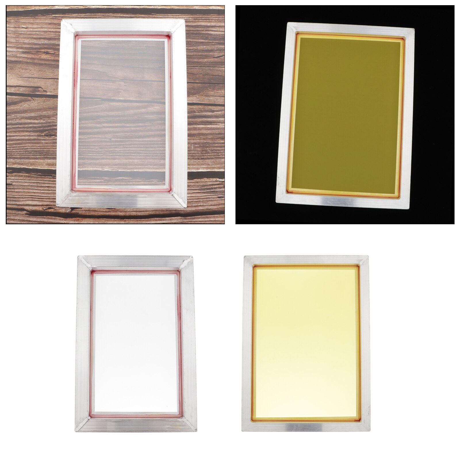 2Stck 120T Aluminium Rahmen Größe 120 Weiß Gittergewebe Siebdruck Bildschirme Rahmen