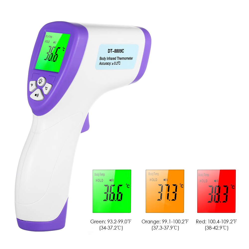 In Voorraad Thermometer Infrarood Digitale Non-contact Infrarood Voorhoofd Thermometer Lcd Backlight Termometro Infravermelh