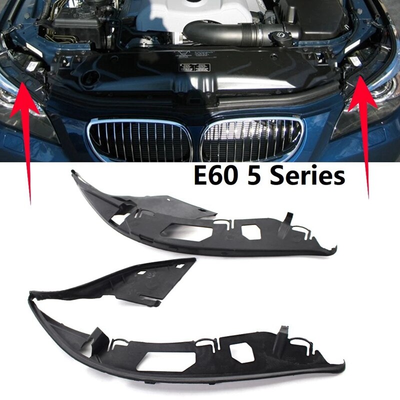 Junta de sellado de la cubierta de la lente del faro superior L + R para BMW E60 5-Series 2004 63126934511 63126934512, 1 par: Default Title