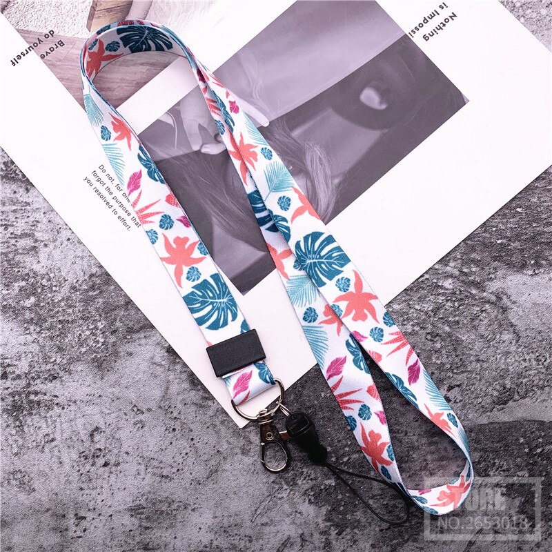 10Pcs/lot Phone Strap Lanyards for Key flower color Neck Strap For Lanyards Strap For Card Badge Gym Key Chain Lanyard Key: 0004ten