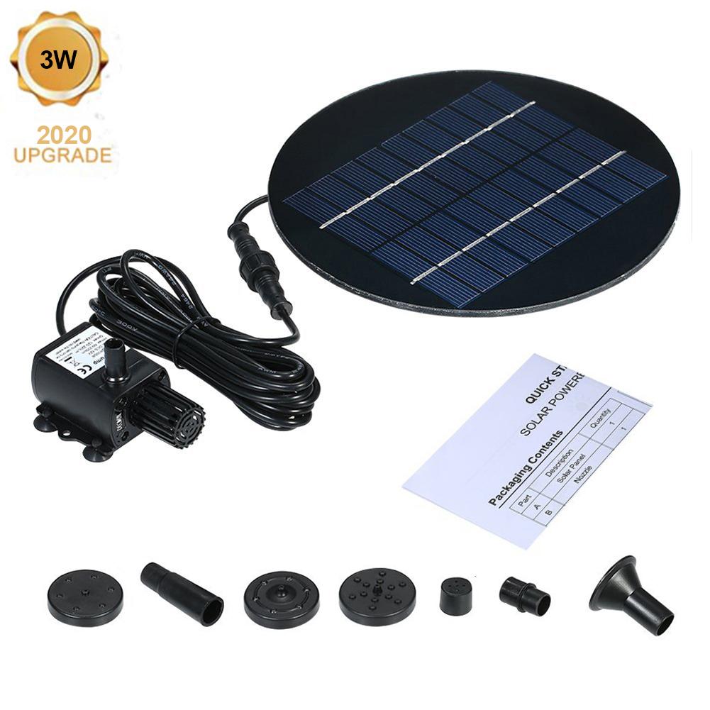 Solar Fountain Pump Solar Powered Water Pump Kit For Outdoor Garden Pond Swimming Pool: 3W