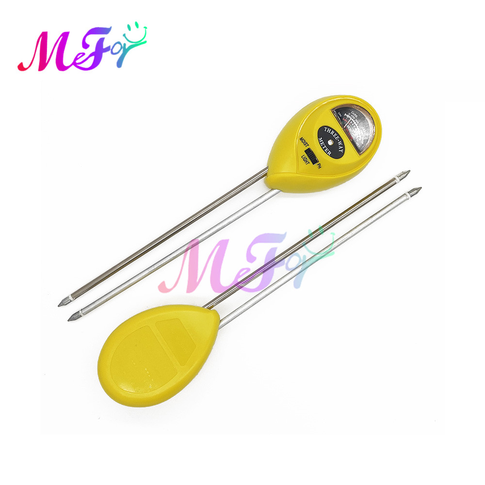 Testeur de Ph de sol 3 en 1, humidité, température, intensité du soleil, analyse de l'acidité et des alcalis