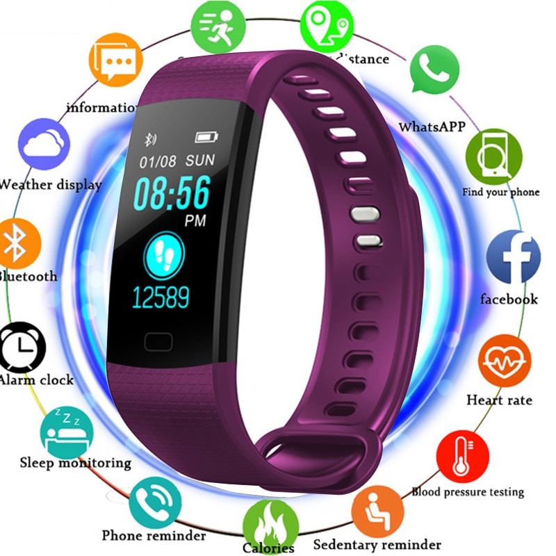 TOLASI Vrouwen Mannen Smart Pols Band Bluetooth Hartslag Bloeddruk Stappenteller Klok LED Sport Armband Horloge Voor Android IOS