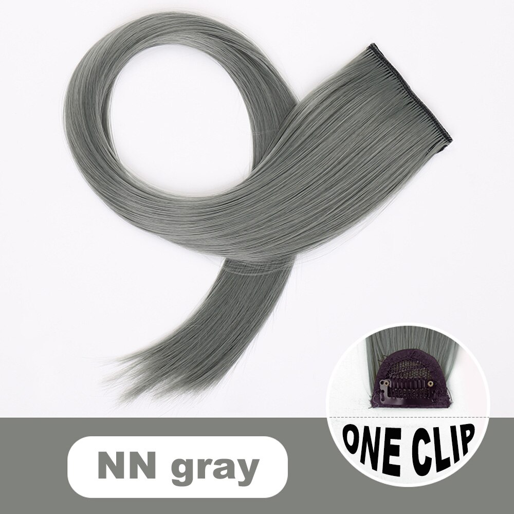 Xg color strip extension 22 tommer clip in hair extensions lange lige ombre frisurer 8 farver tilgængelige til kvinder hovedbeklædning: 1c- nngray