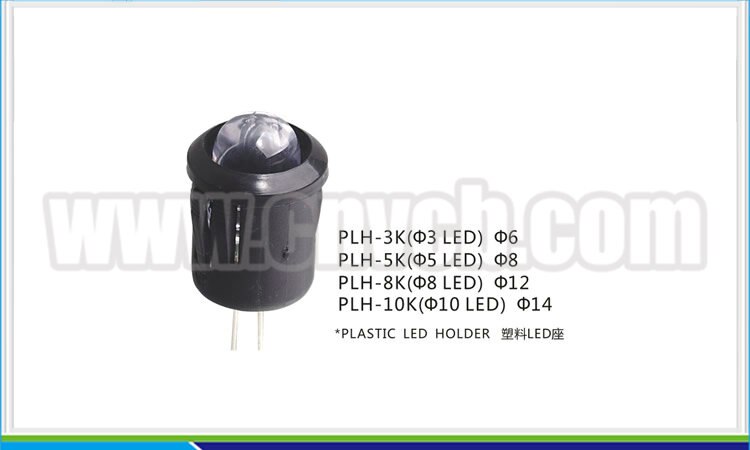 ZS136 8mm diameter black plastic led holder (for 5mm led) 5mm led holders